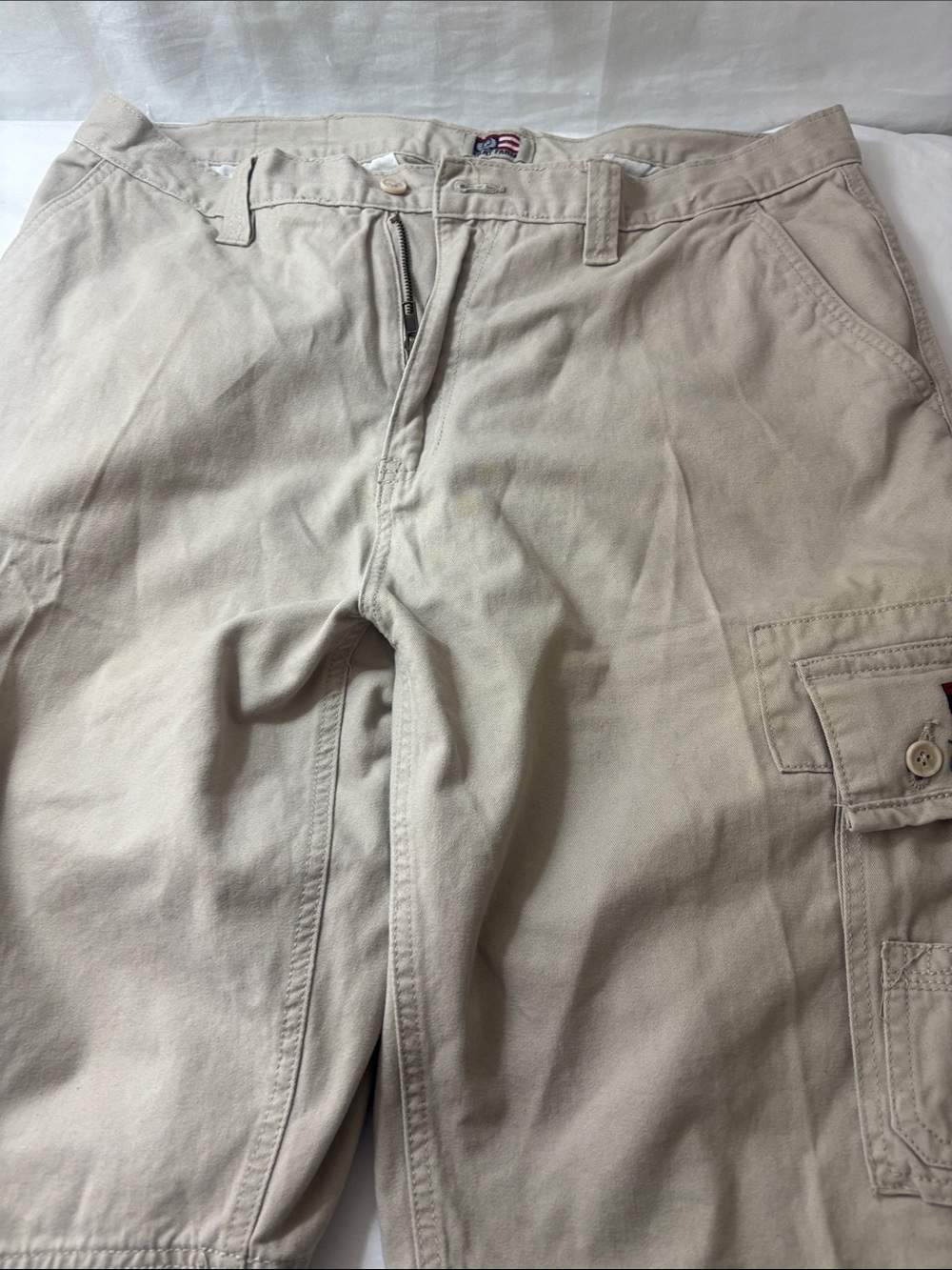 Phat Farm Tan Cargo Pants with Side Pocket Vintage Embroidered 90s Gorpcore